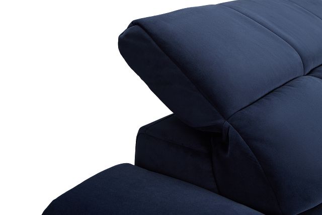 Gemma Navy Velvet Power Chaise Sofa