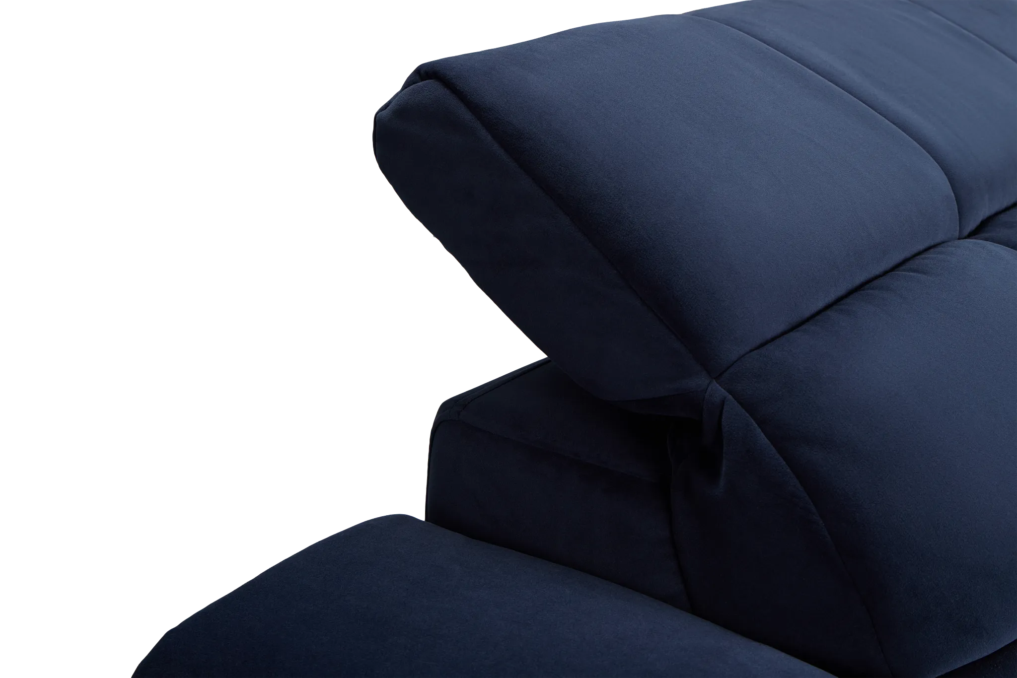 Gemma Navy Velvet Power Chaise Sofa