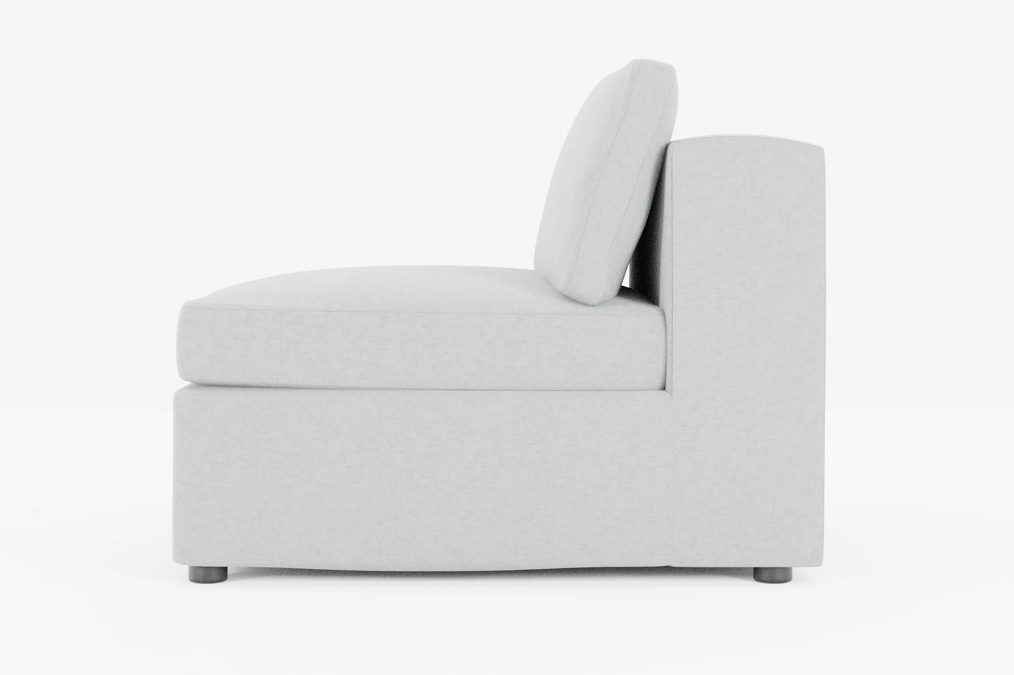 Destin Suave Gray Fabric Armless Chair