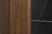 Wayne Two-tone Round Table With 4 Beige Upholstered Side Chairs