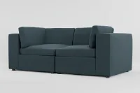 Destin Elevation Dark Blue Fabric 2-piece Modular Sofa