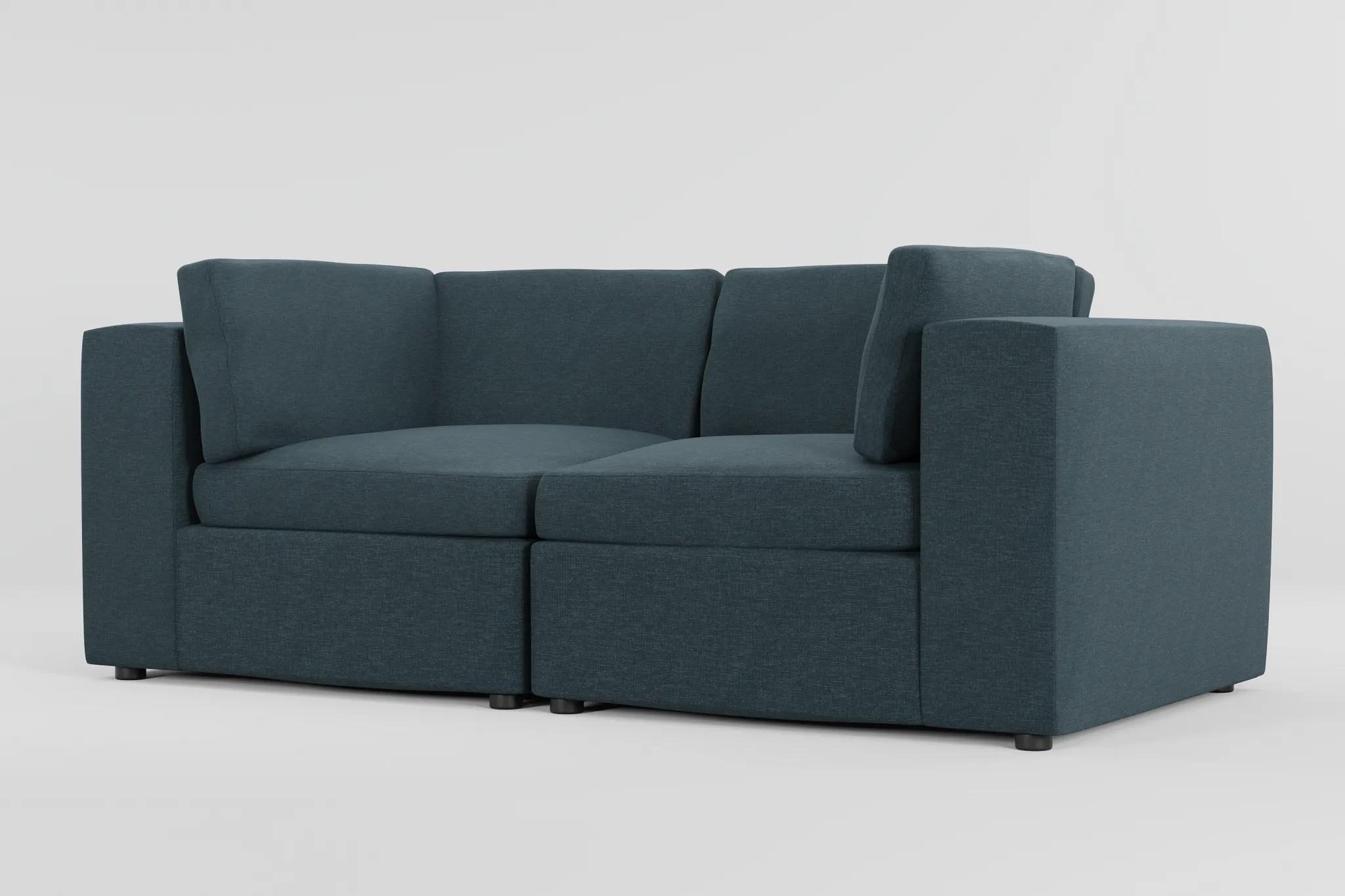 Destin Elevation Dark Blue Fabric 2-piece Modular Sofa