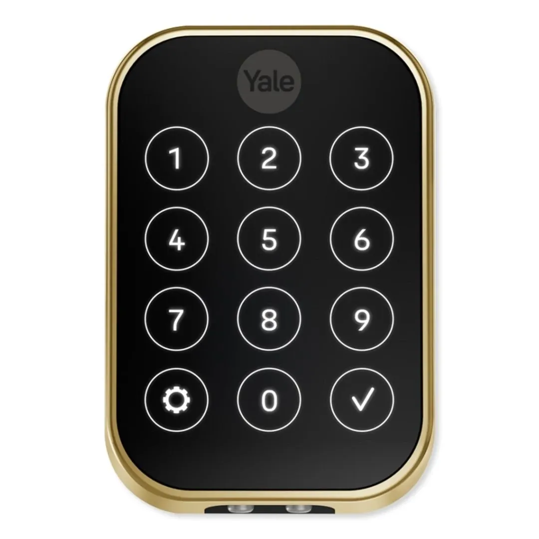 Yale Pro 2 Pushbutton & Connect Bridge Brass Key-free Touchscreen Door Lock