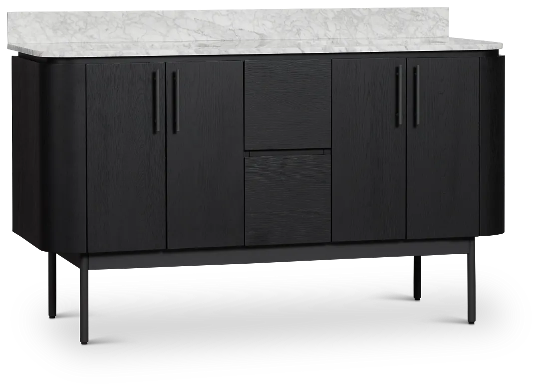 Nomad Black 60" Double Bathroom Vanity