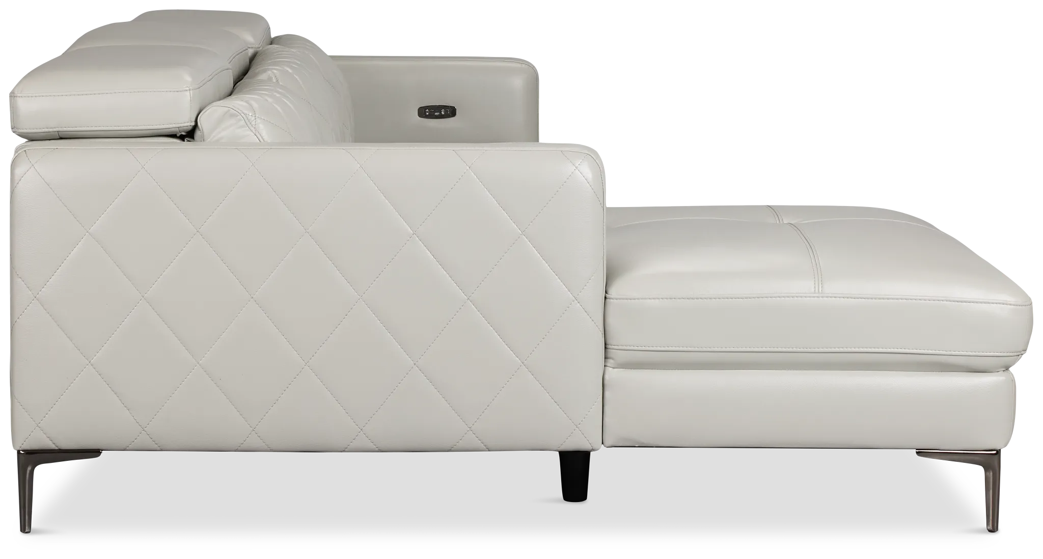 Ava Light Gray Micro Left Chaise Power Reclining Sectional