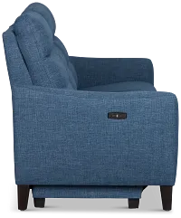 Keaton Blue Fabric Power Reclining Sofa W/ Power Headrest