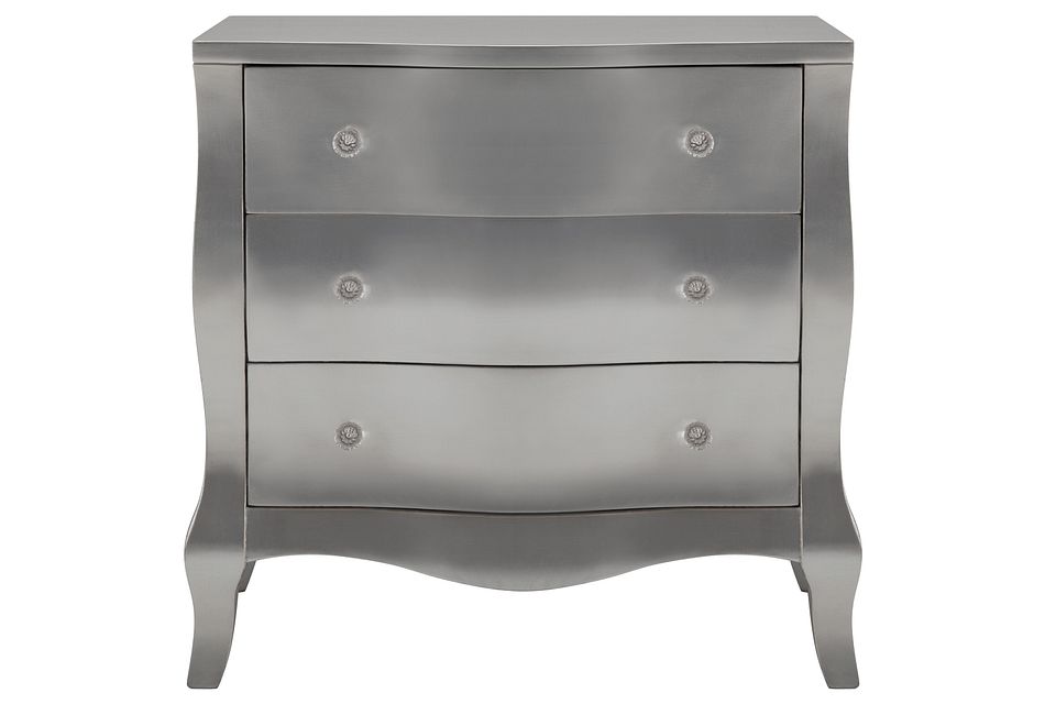 Reese Silver Accent Chest Bedroom Nightstands City Furniture