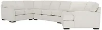 Austin White Cool Mfoam Right Cuddler Memory Foam Sleeper Sectional