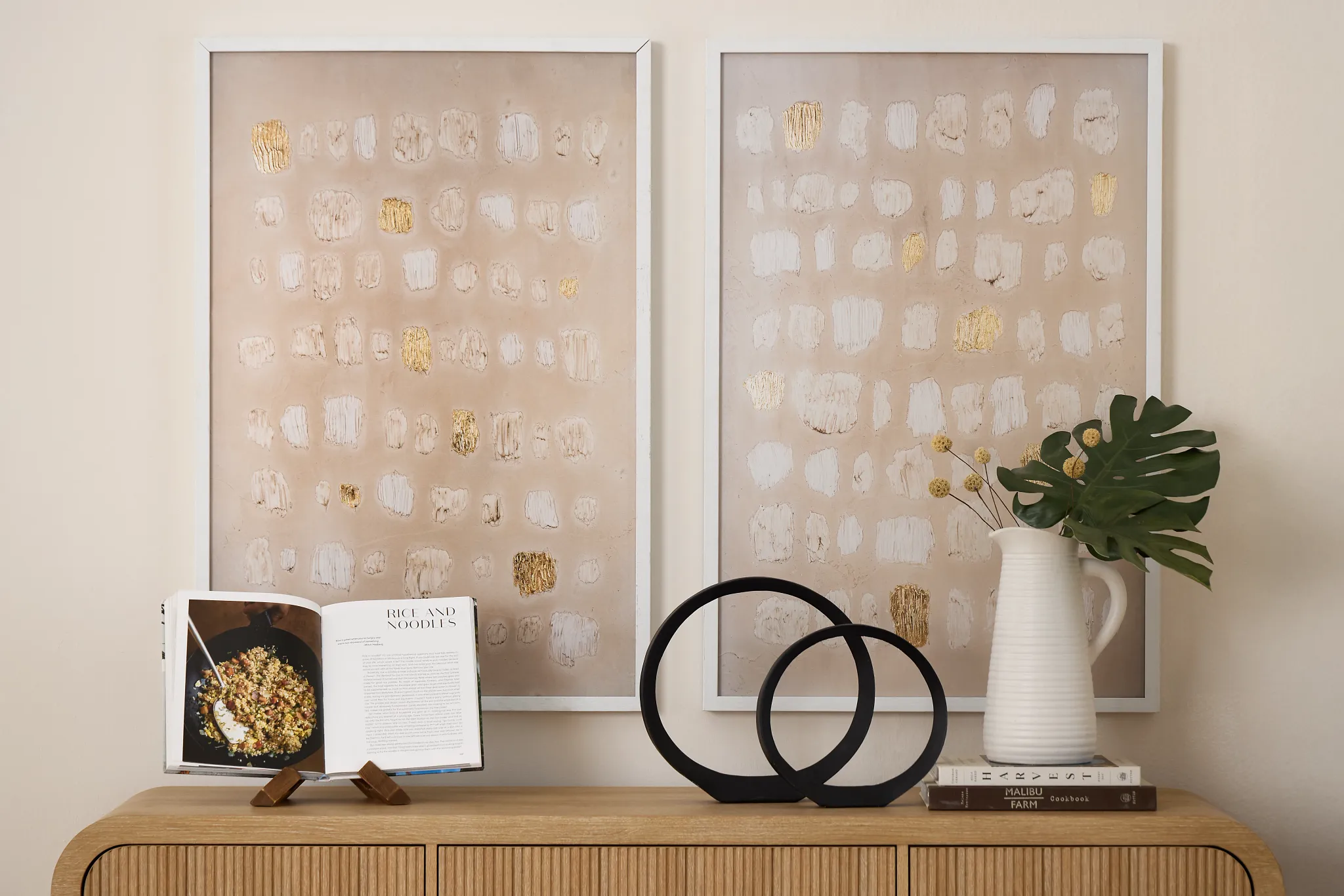 Tilas Light Beige Framed Wall Art