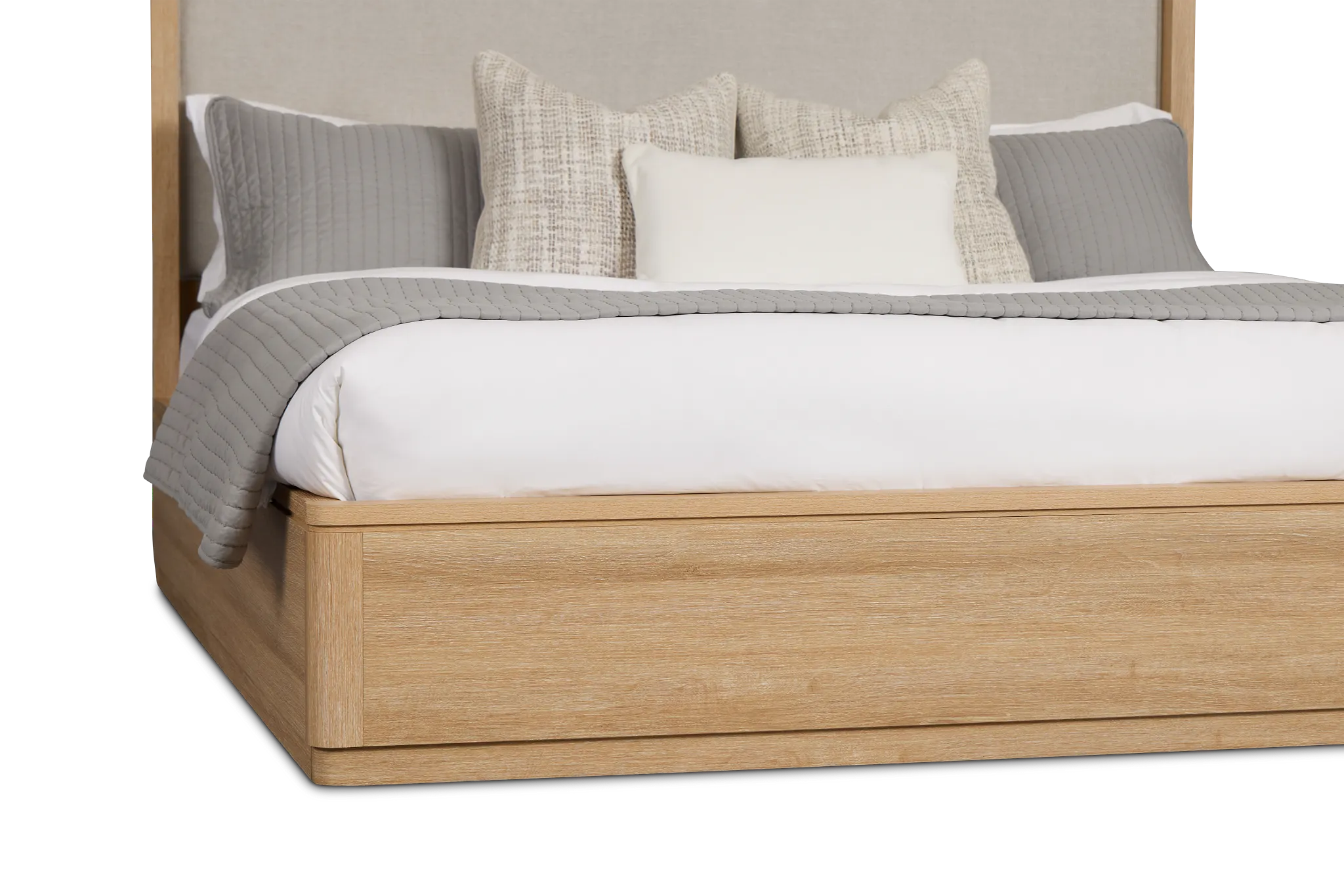 Emory Light Tone Upholstered Platform Bed