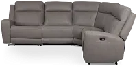 Colton Light Gray Micro Small Two-arm Power Reclining Sectional