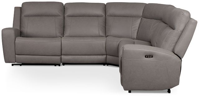 Colton Light Gray Micro Small Two-arm Power Reclining Sectional