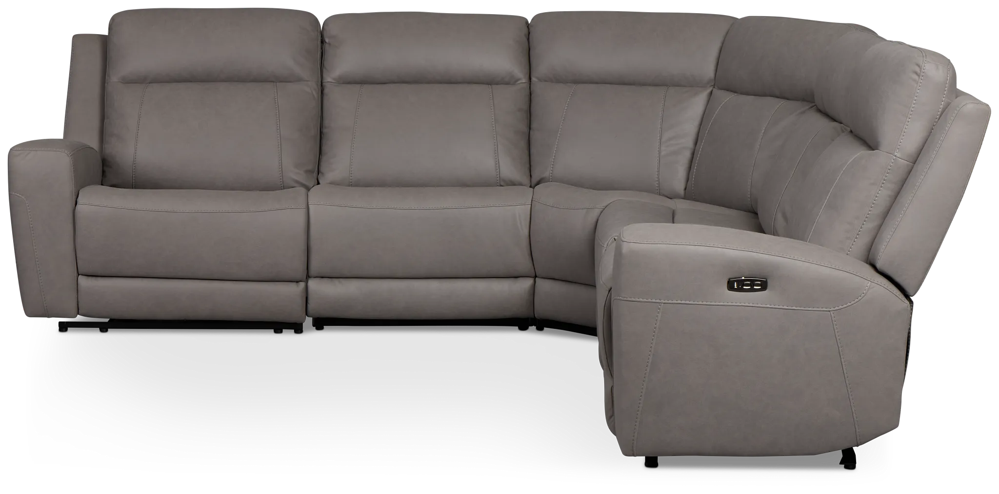 Colton Light Gray Micro Small Two-arm Power Reclining Sectional
