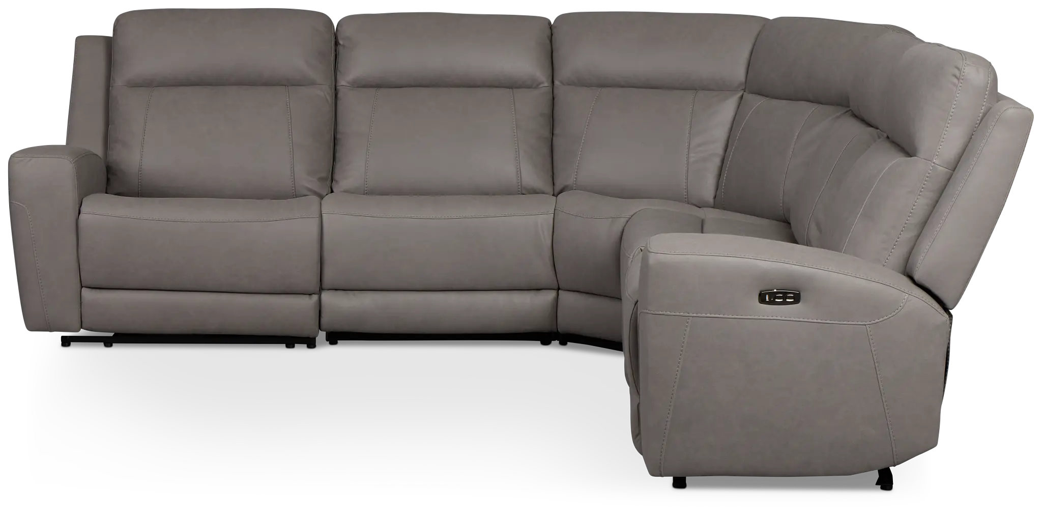 Colton Light Gray Micro Small Two-arm Power Reclining Sectional Colton Light Gray Micro Small Two-arm Power Reclining Sectional
