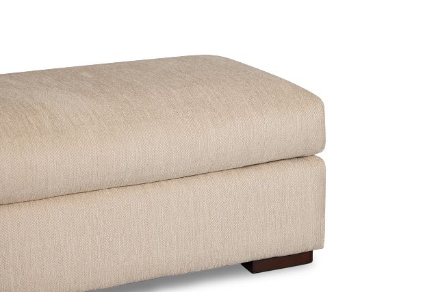 Alpha Beige Fabric Ottoman
