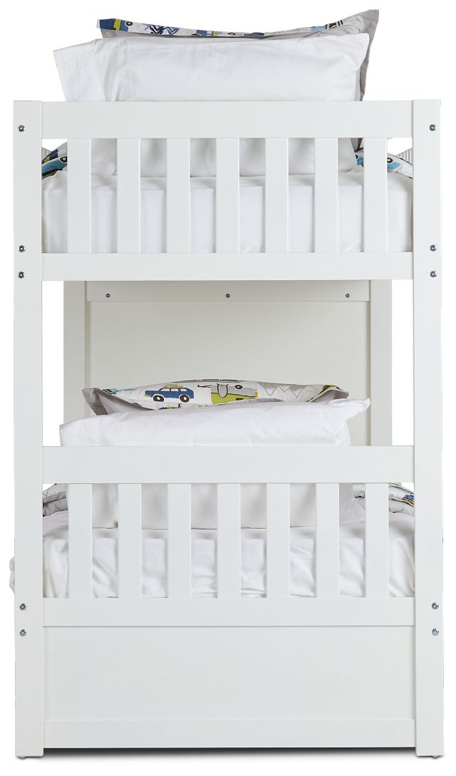 Bailey White Trundle Bunk Bed