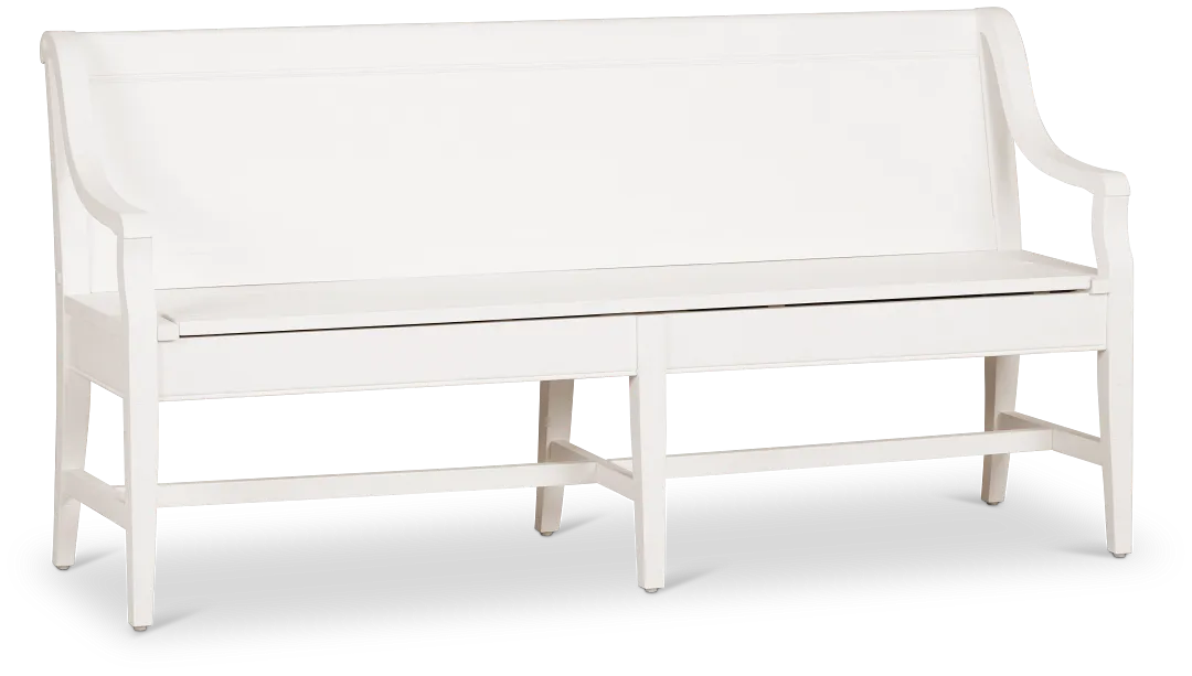 Heron Cove White Storage Dining Bench