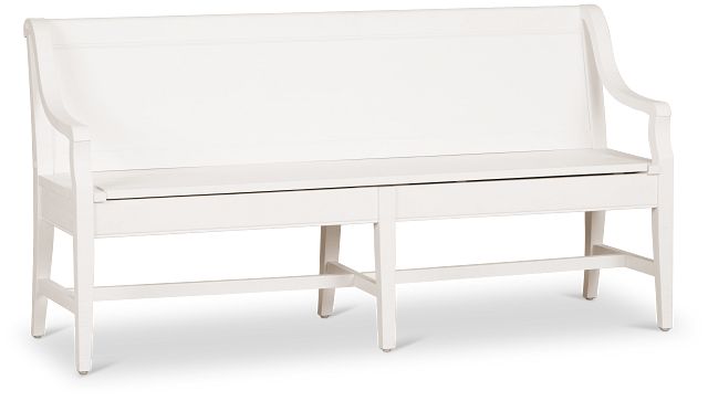 Heron Cove White Storage Dining Bench