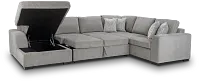 Blakely Gray Fabric Large Left Chaise Storage Sleeper Sectional
