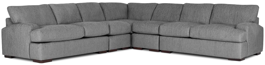 Alpha Light Gray Fabric Large Two-arm Sectional