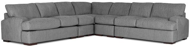 Alpha Light Gray Fabric Large Two-arm Sectional