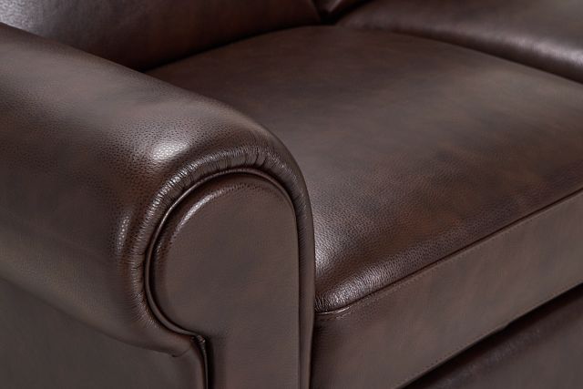 Lincoln Medium Brown Lthr/vinyl Loveseat