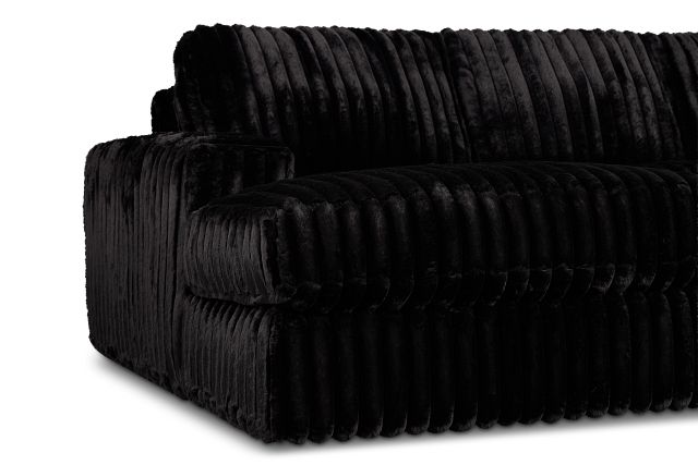 Teddy Black Fabric Small Left Chaise Sectional