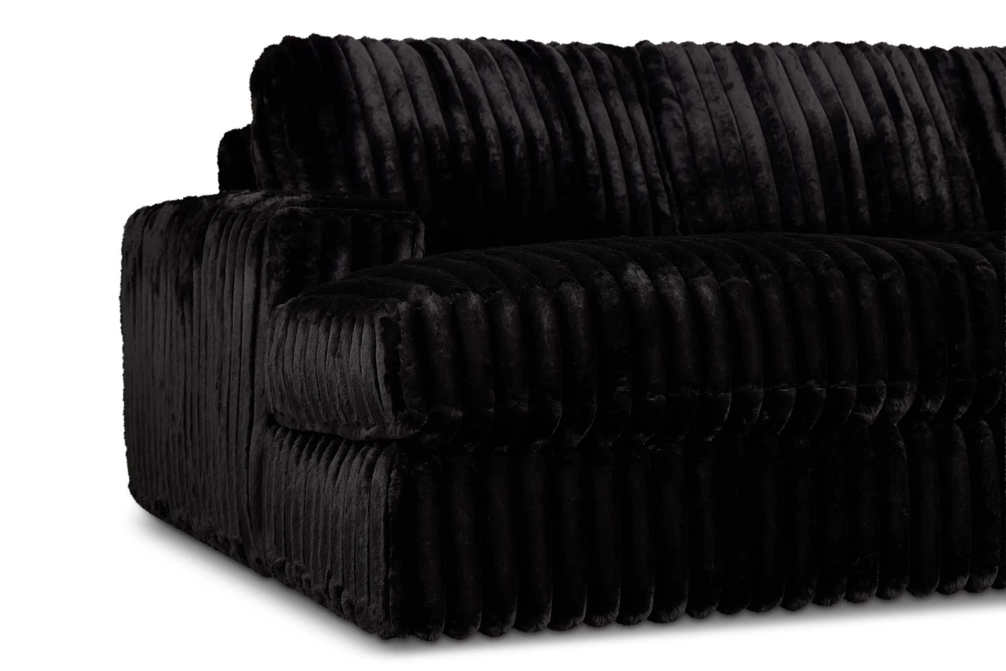 Teddy Black Fabric Small Left Chaise Sectional Teddy Black Fabric Small Left Chaise Sectional