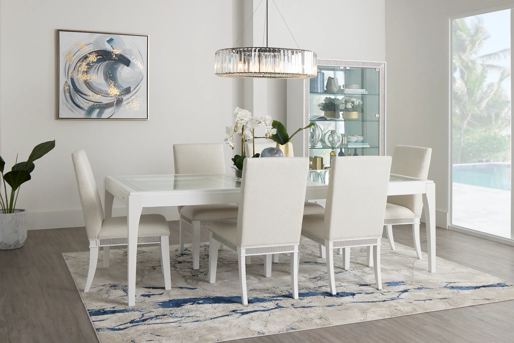 Milan White Upholstered Side Chair