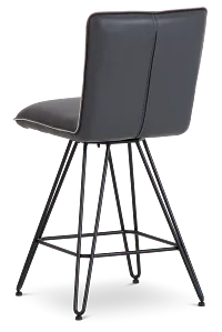 Demi Dark Gray Swivel 24" Upholstered Barstool