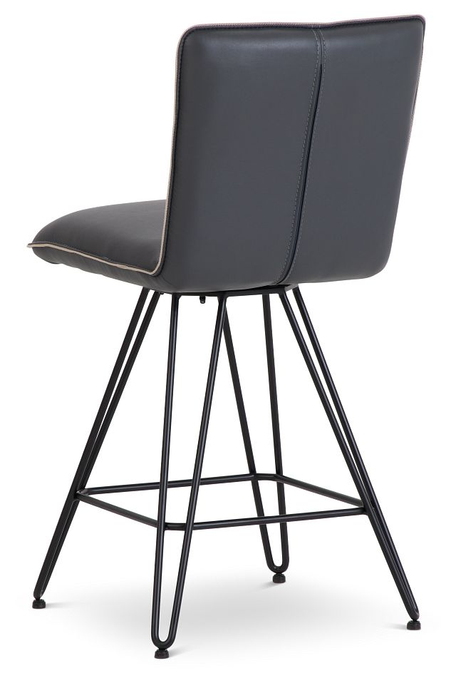 Demi Dark Gray Swivel 24" Upholstered Barstool