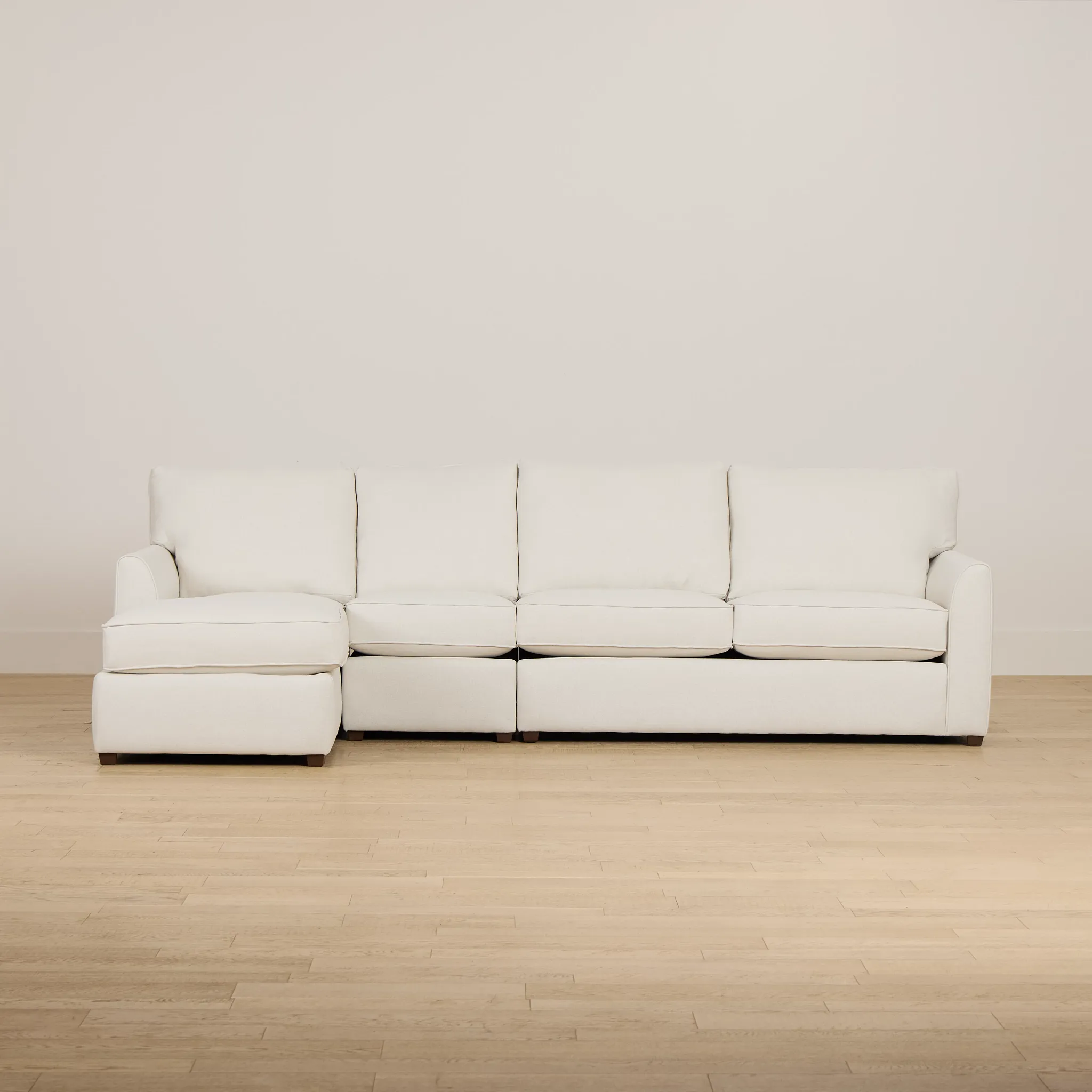 Tate Light Beige Fabric Small Left Chaise Sectional