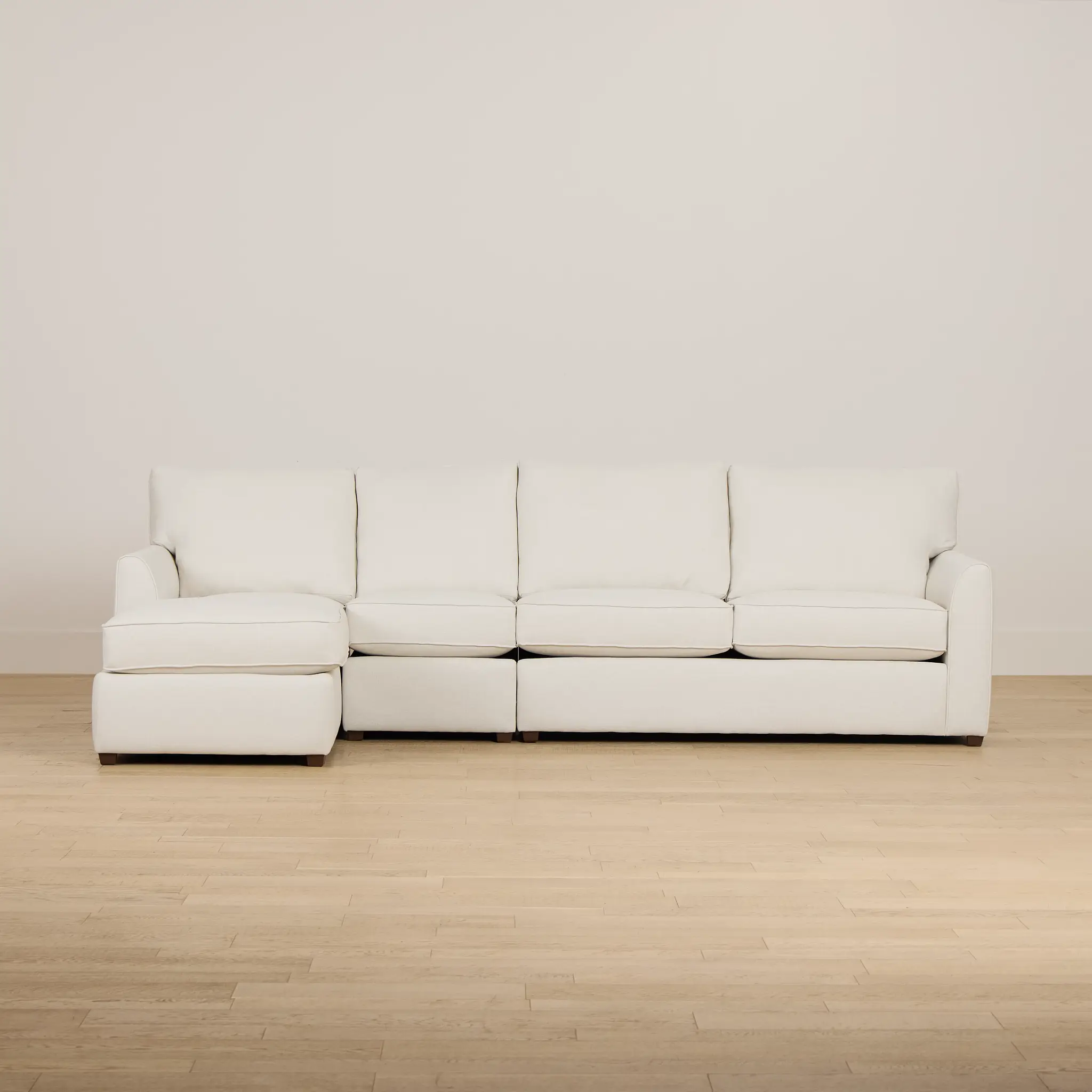 Tate Light Beige Fabric Small Left Chaise Sectional Tate Light Beige Fabric Small Left Chaise Sectional