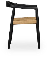 Santorini Black Curved Woven Side Chair