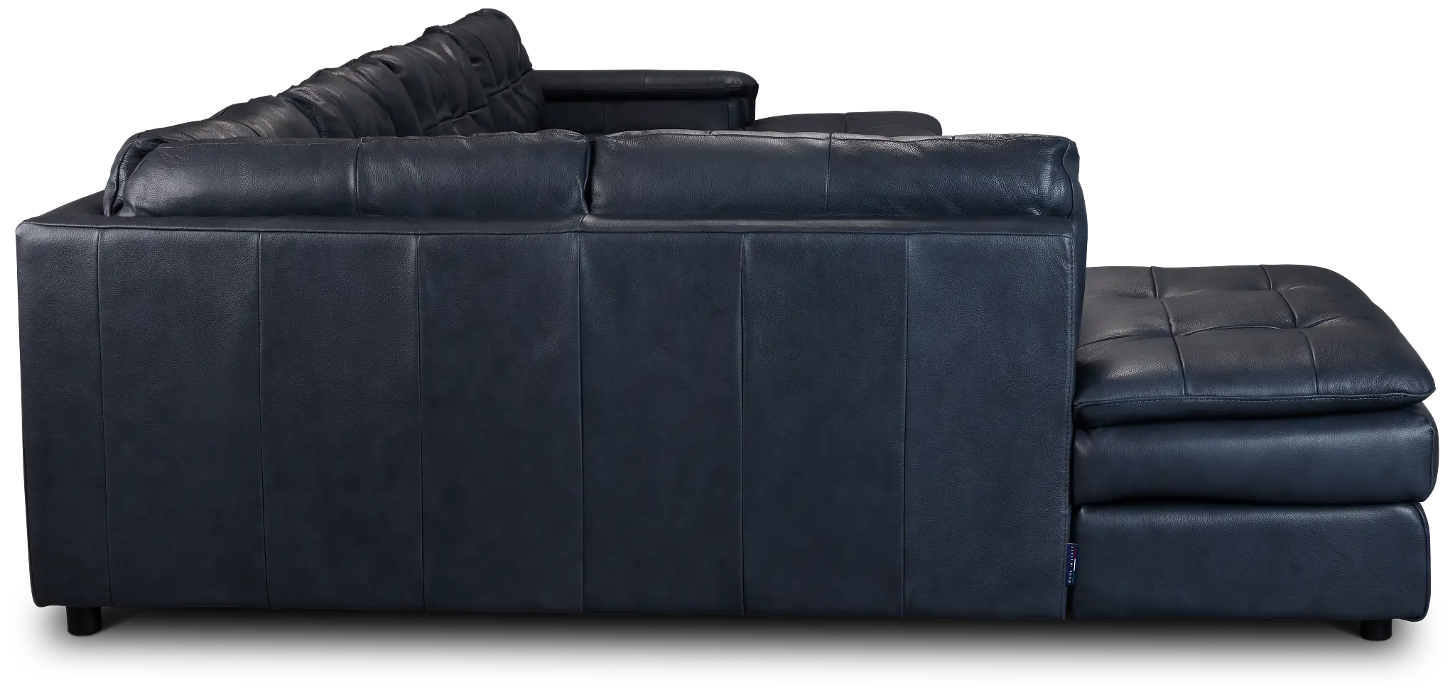 Rowan Navy Leather U-shaped Sectional W/ Left Bumper Rowan Navy Leather U-shaped Sectional W/ Left Bumper