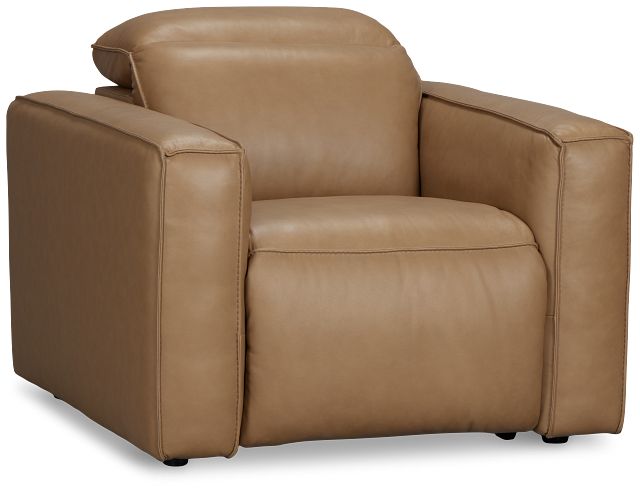 Ryland Brown Lthr/vinyl Power Recliner With Power Headrest