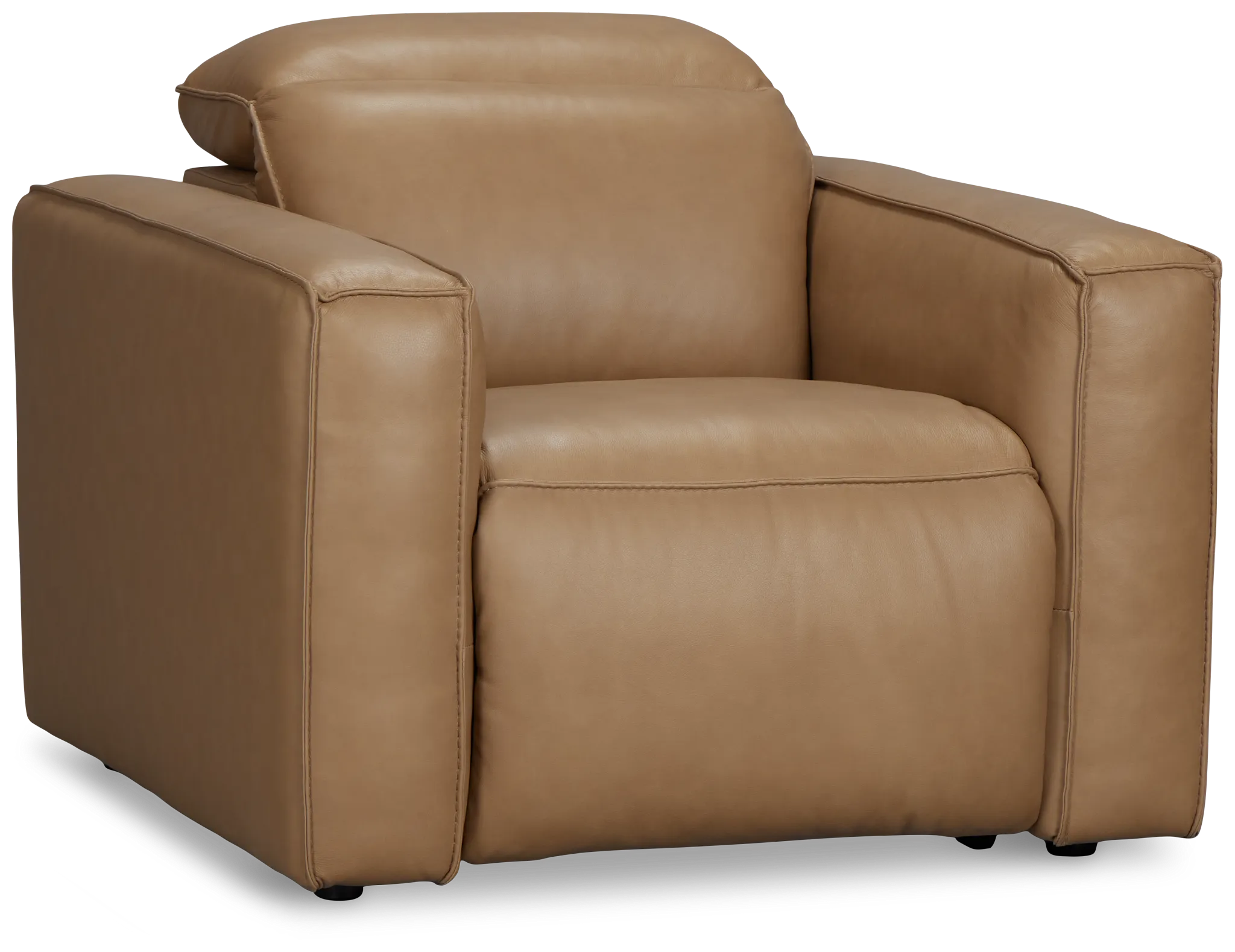 Ryland Brown Lthr/vinyl Power Recliner With Power Headrest