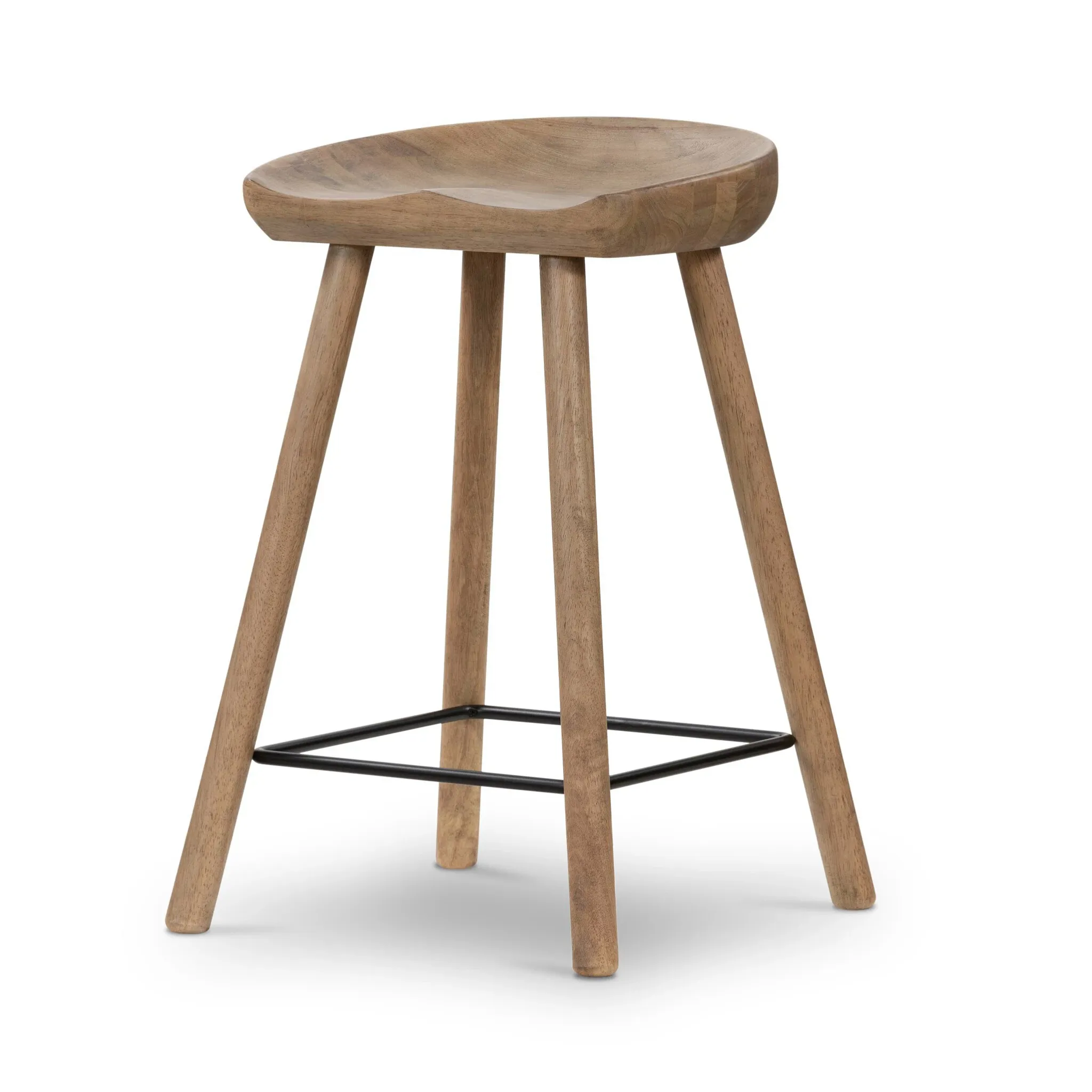 Four Hands Barry Light Tone 24" Wood Barstool