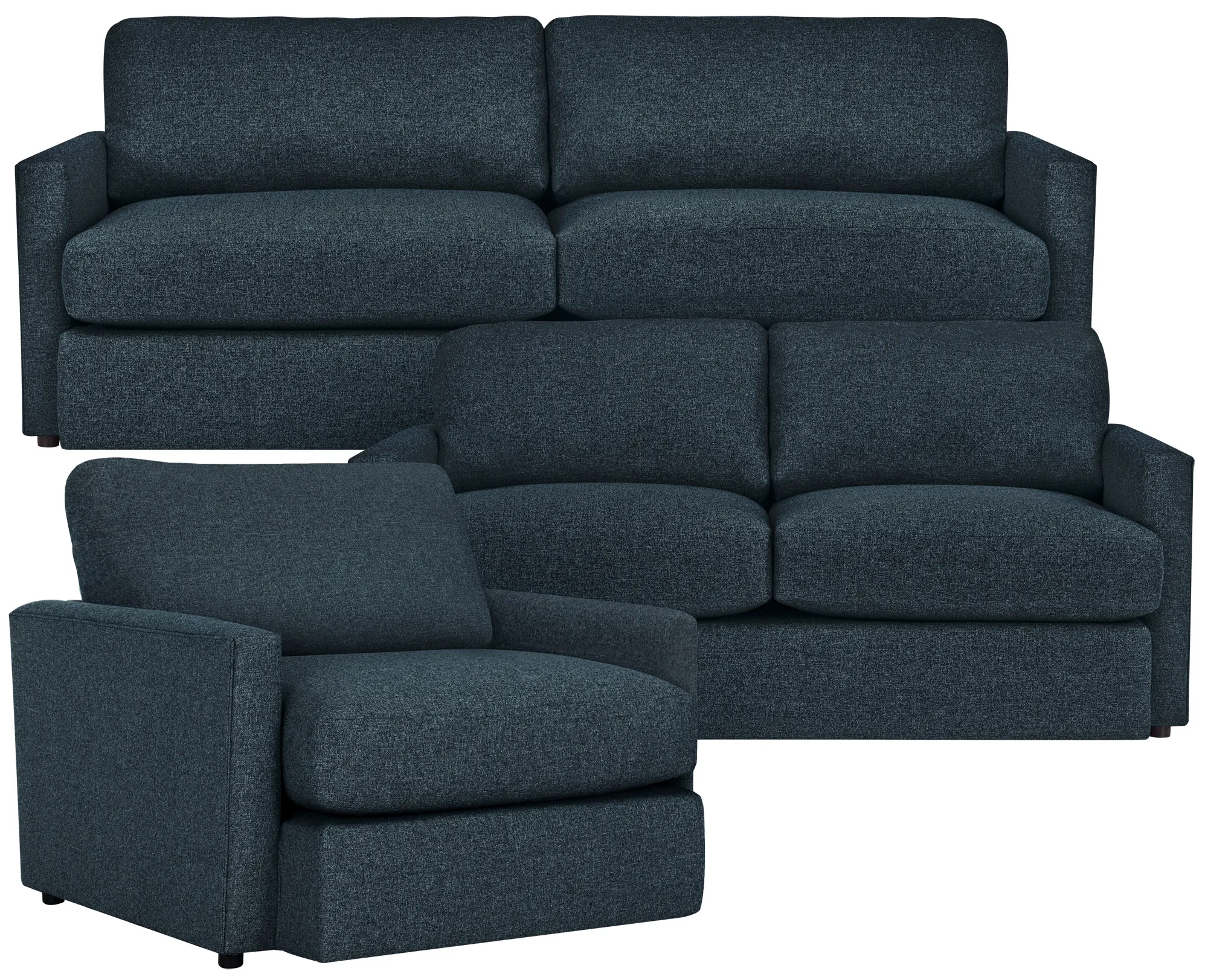 Noah Dark Blue Fabric Living Room