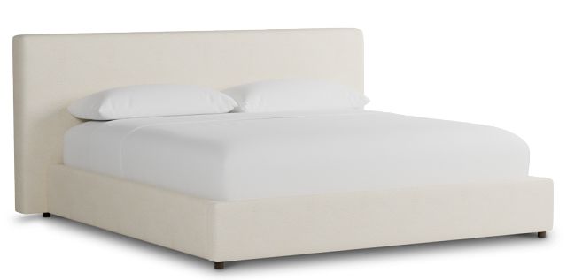 Grayton Gellar White 44" Upholstered Platform Bed