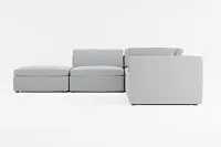 Destin Revenue Gray Fabric 5pc Bumper Sectional