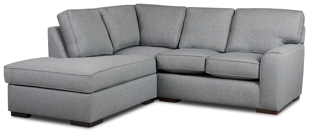Austin Blue Fabric Small Left Bumper Sectional