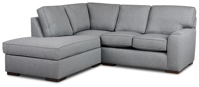 Austin Blue Fabric Small Left Bumper Sectional