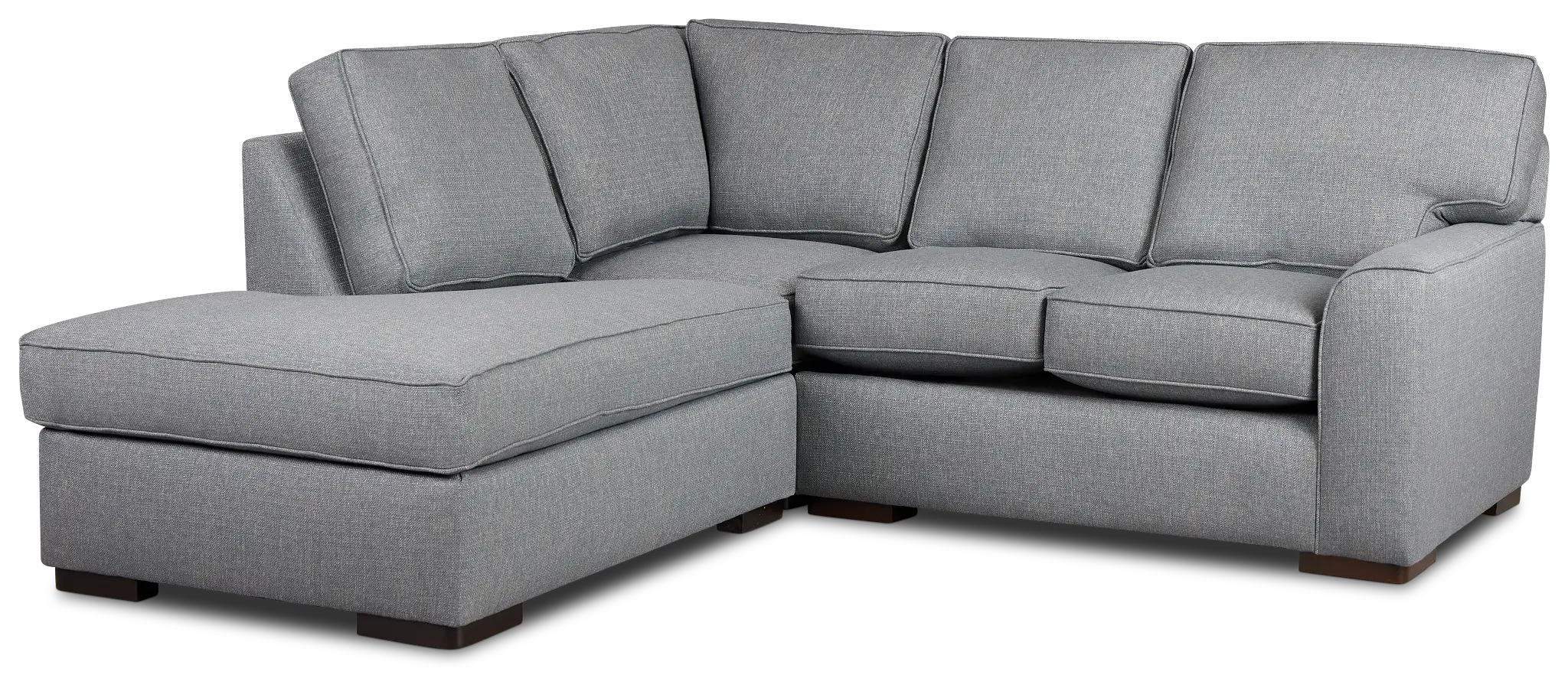 Austin Blue Fabric Small Left Bumper Sectional Austin Blue Fabric Small Left Bumper Sectional