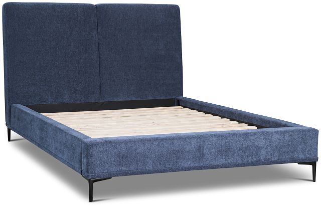 Emit Dark Blue Uph Panel Bed