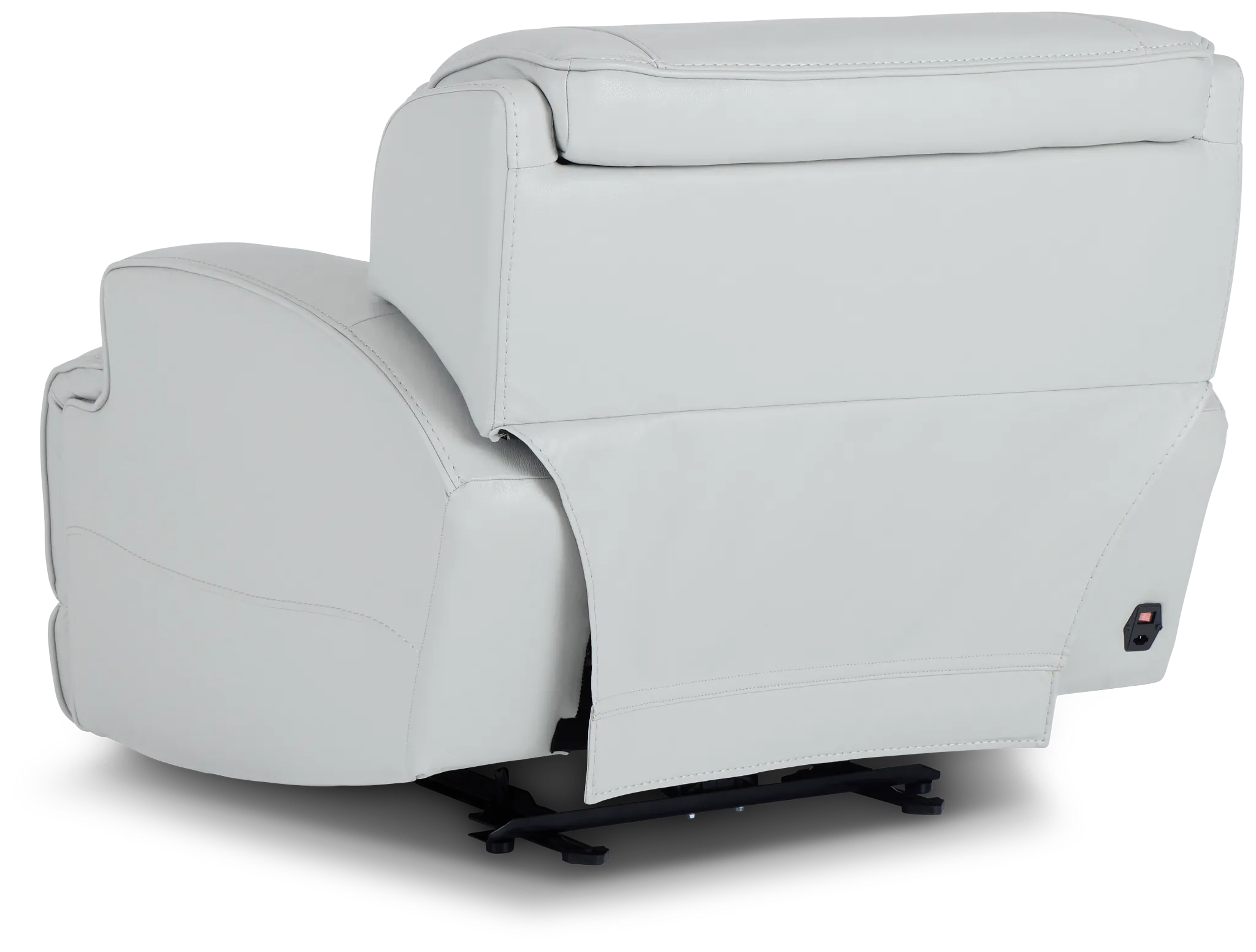 Reign Gray Lthr/vinyl Power Recliner With Power Headrest