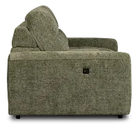 Hendrix Green Fabric Power Extension Chaise Console Loveseat