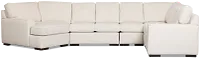 Sinclair Light Beige Fabric Large Left Cuddler Sectional