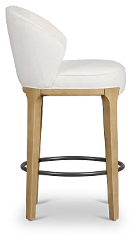 Libby Whitefabric 24" Upholstered Barstool