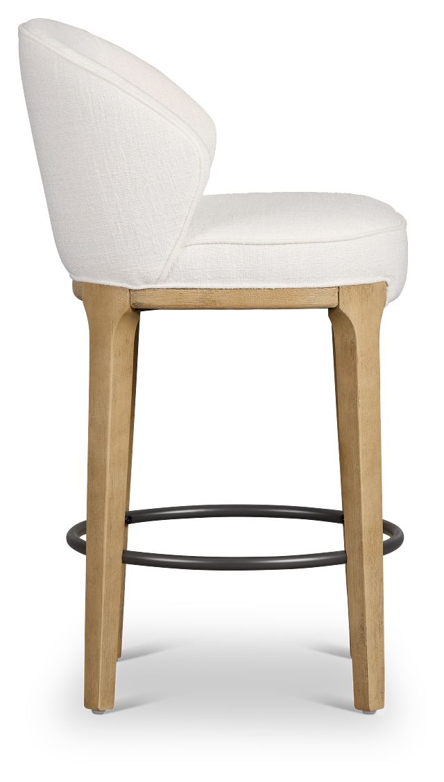 Libby Whitefabric 24" Upholstered Barstool